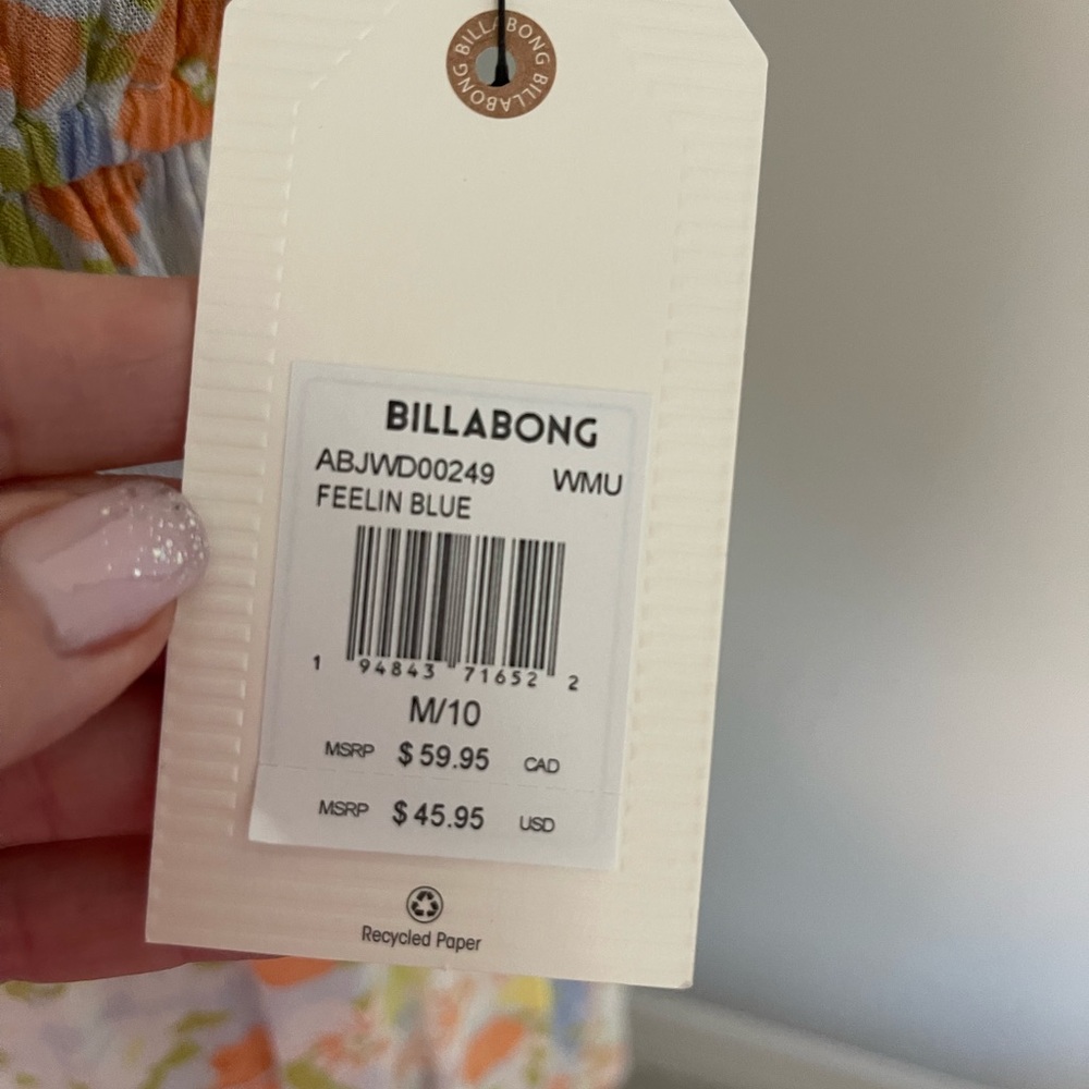 NWT Billabong Feelin Blue Dress Sz M - Picture 7 of 8